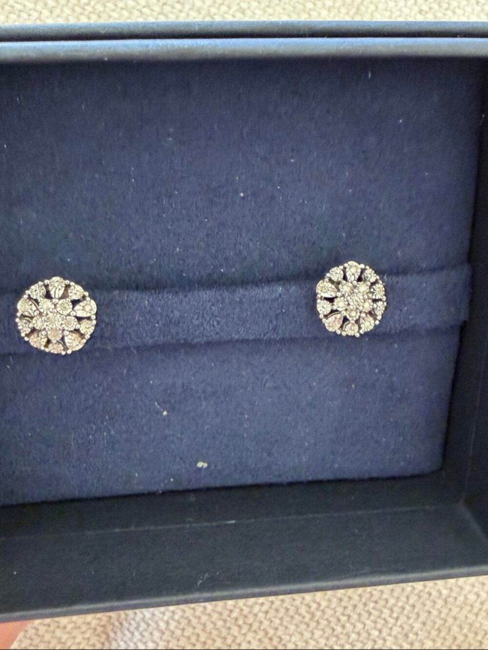 Diamond Cluster Stud Earrings 1/10 ct